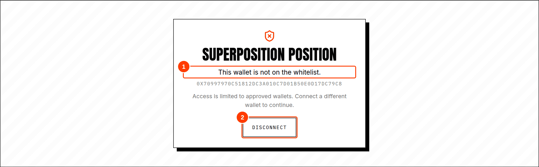 A connected wallet that is not whitelisted