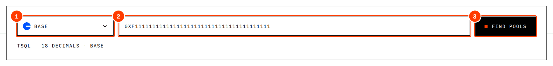 The token address bar